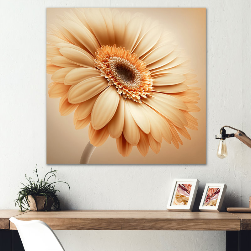 " Orange Gerbera Flower IV ", 30" H x 30" W x 1" D, Wrapped Canvas