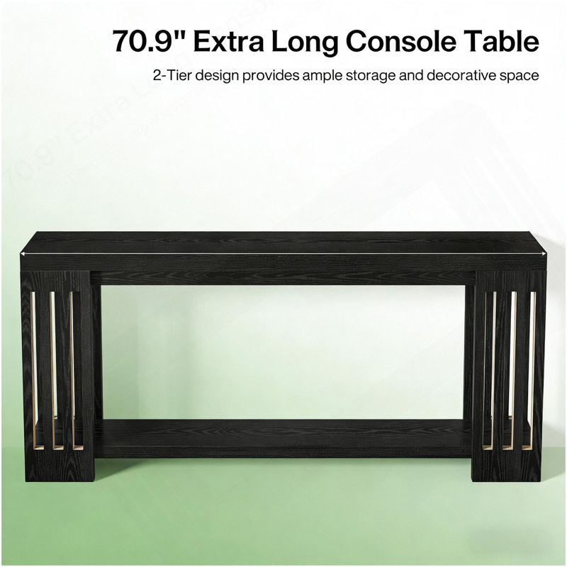 Console, table d'appoint à 2 niveaux, canapé