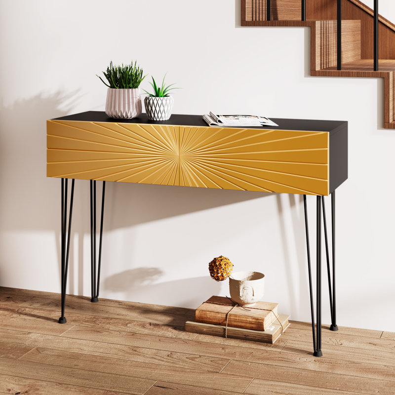 39.4'' Modern Console Table Entryway Table with Two Drawers for Hallway & Behind-Couch Storage
