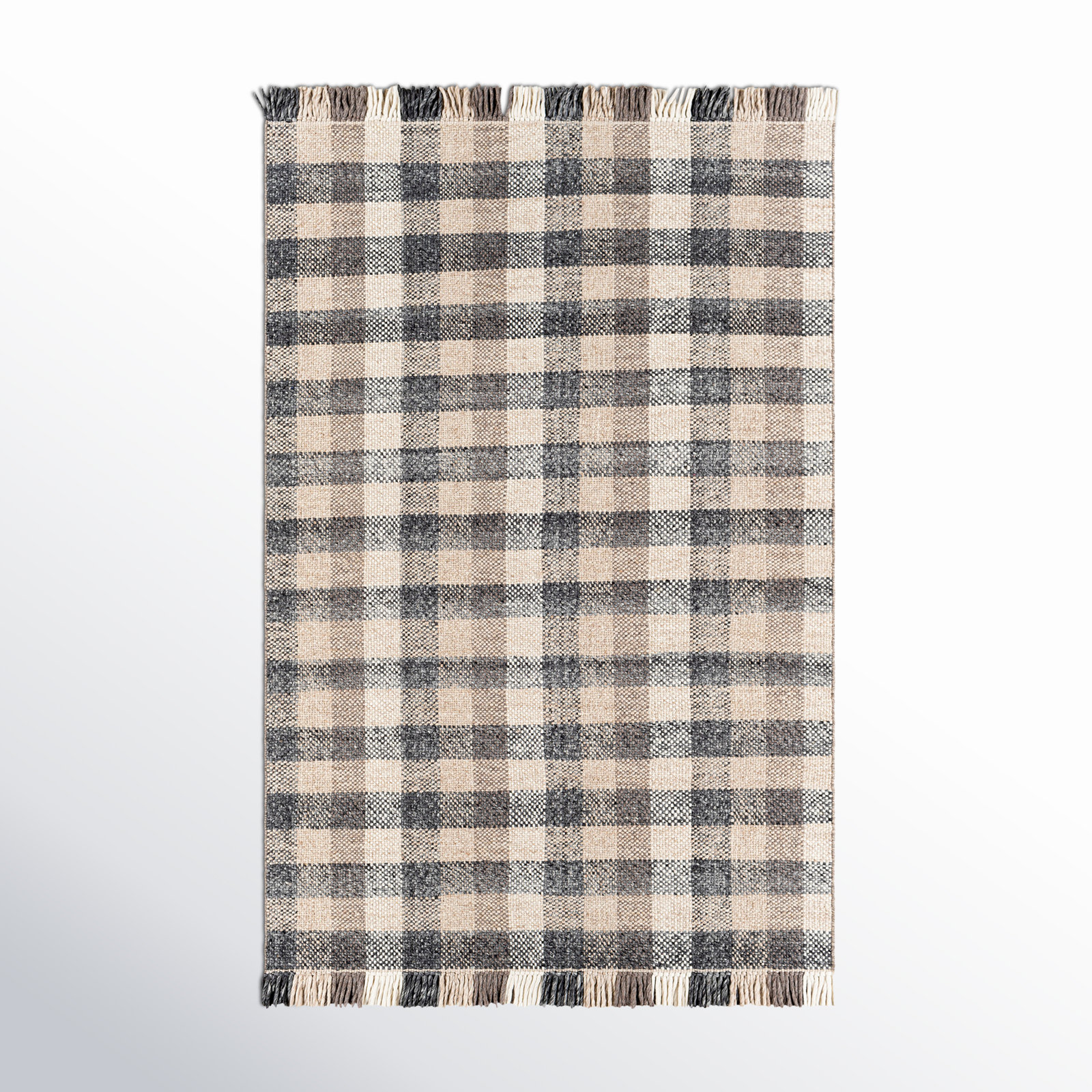 Cordelia Hand-Woven Plaid Rug, Rectangle 5' x 7'6"