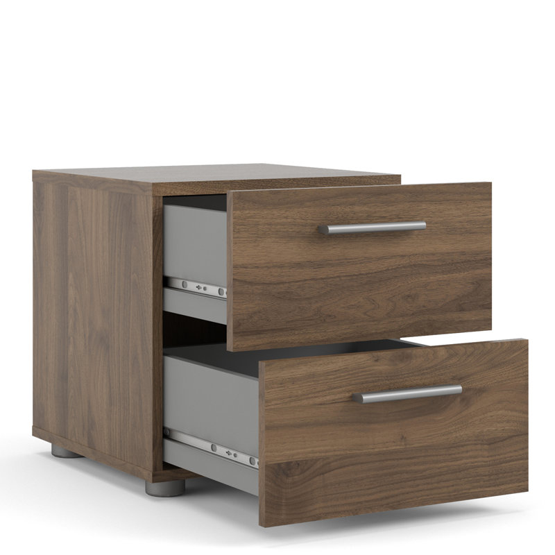 Diamone Manufactured Wood Bedside Table, Walnut
