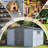 8x10ft Cedar Wood and Metal Tool Shed, Waterproof Outdoor Storage(Floor not Included)