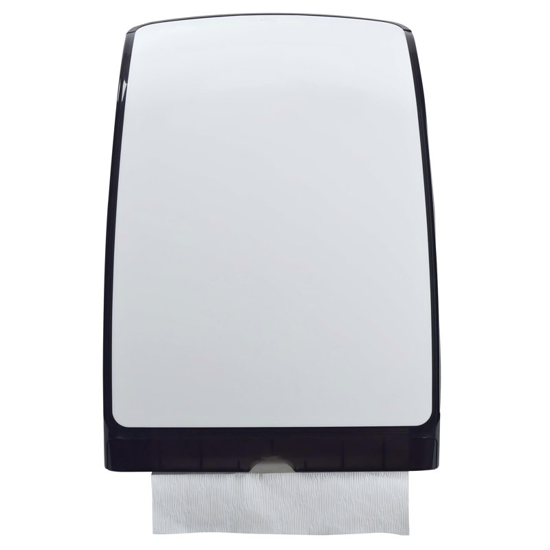 Distributeur de papier essuie-mains plié, 25 x 7 x 35 cm, compact, distribution manuelle feuille à feuille, blanc
