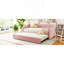 Lit de jour simple tapissier avec couchette escamotable, rose