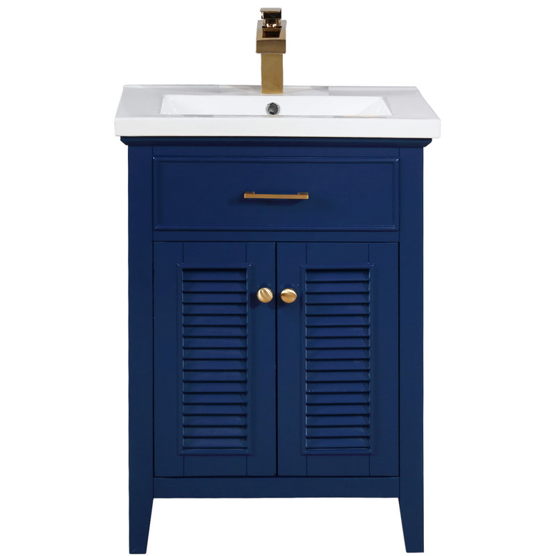 Ensemble de meuble-lavabo simple 24 po Cameron, Bleu