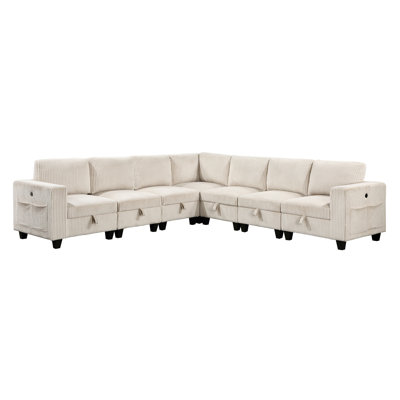 7-Piece Modular Sectional With Storage Seats
