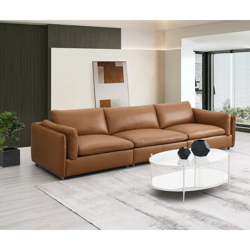 Canapé modulaire 3 pièces Dominguez, Brun