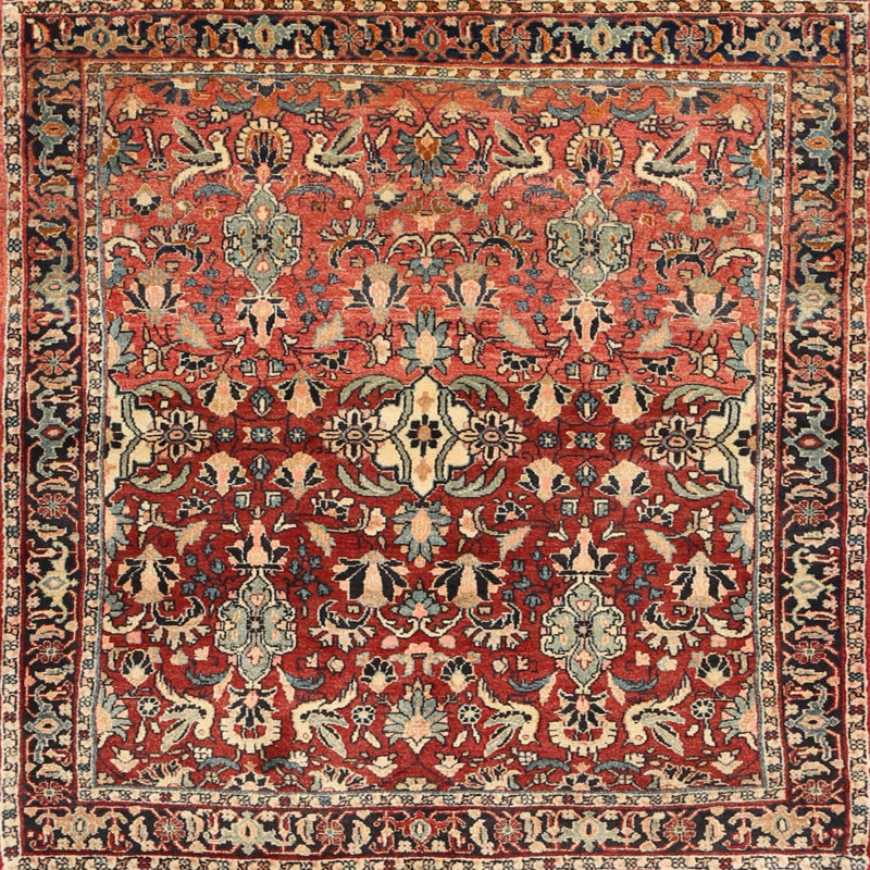 Tapis rouge à motif sud-ouest, Rond 6 pi