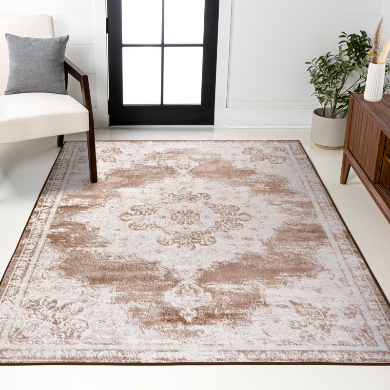 Tapis brun / crème Verena, Rectangulaire 3 pi x 5 pi