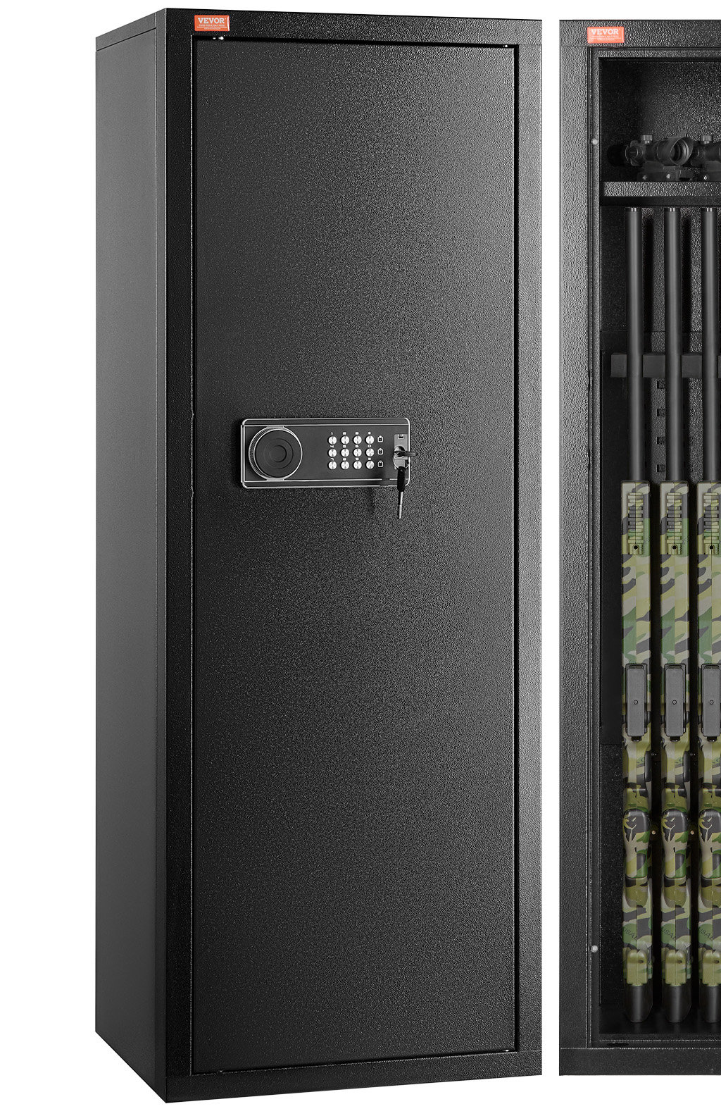 VEVOR 10-12 Rifles Gun Safe, Rifle Safe with Lock & Digital Keypad in ...