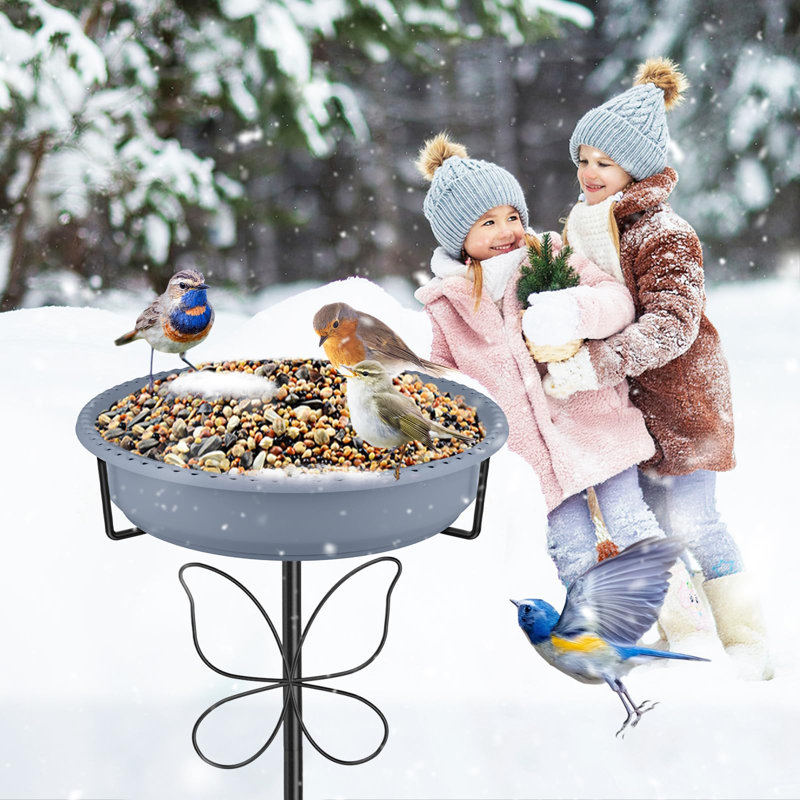 Metal Birdbath, Grey
