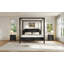 Grand lit plateforme à baldaquin en bois avec tête de lit et pieds de soutien, noir, durable et élégant pour les chambres modernes-129512981-129512980