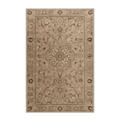 Tapis brun Tabriz lavable à la machine