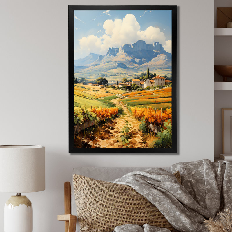 «Auboire Mont Sainte-Victoire», Paul TGannès, série I sur toile, H 32 po x l 16 po x P 1 po, Cadre photo noir