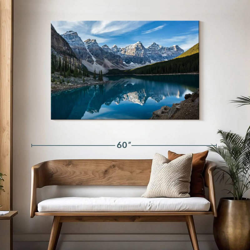 Lac Alaine Moraine dans la vallée, H 32 po x l 48 po