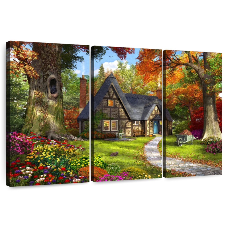 Lilie le petit chalet d'automne, H 28 po x l 45 po