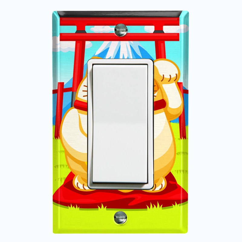 Plaque d'interrupteur en métal (Lucky Cat - Simple berçant)