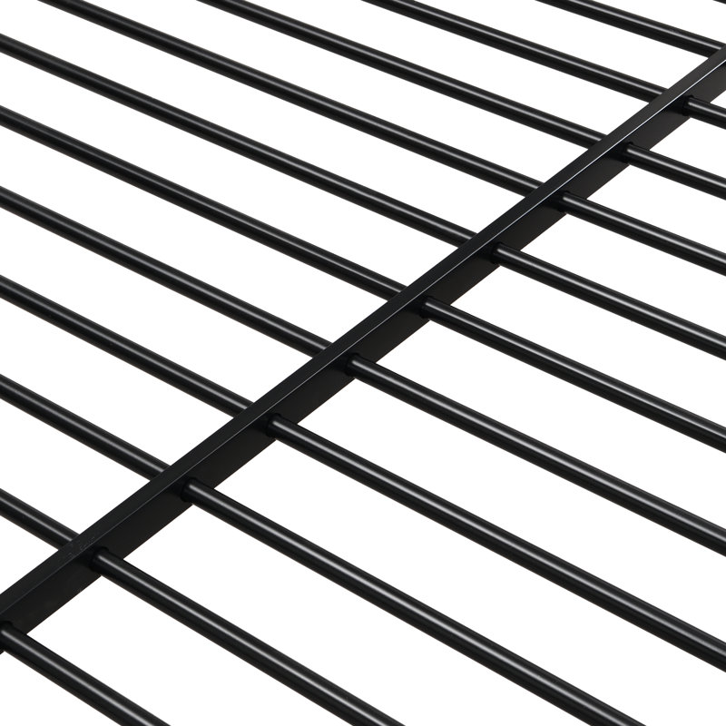 Lit superposé simple au-dessus d'un lit double en métal avec lit gigogne - Aucun sommier nécessaire, Style moderne, Espace, Facile à assembler, Économie d'espace, À assembler,