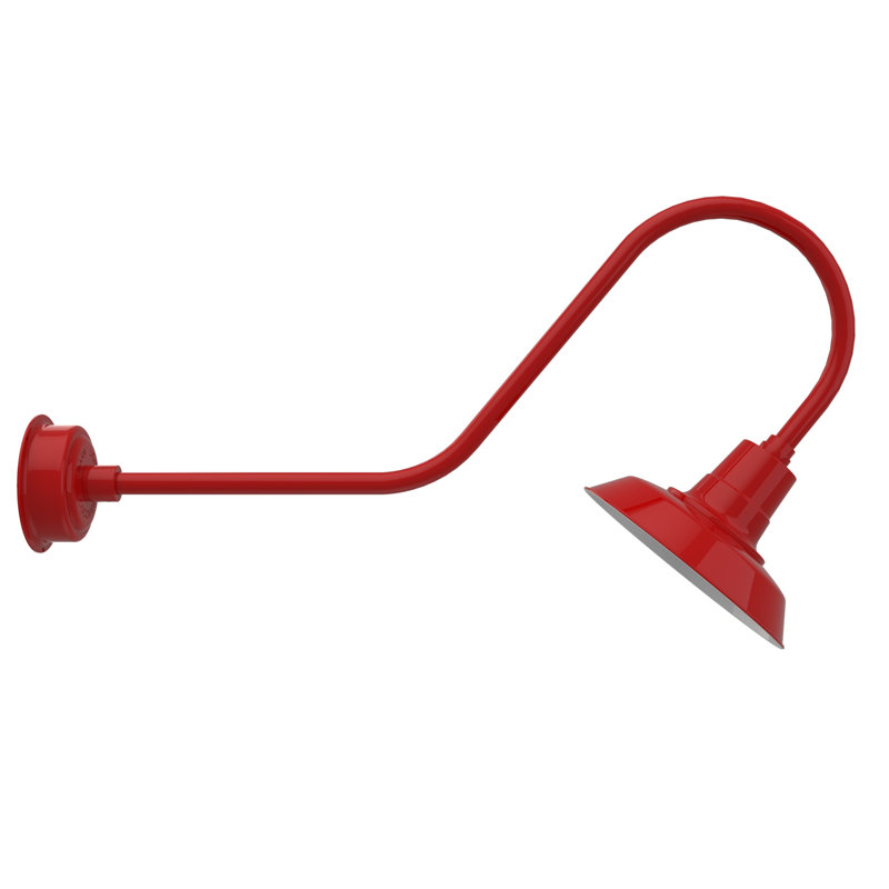 Luminaire de grange d’extérieur à del Haleigh, H 12 po x l 12 po x P 36 po, Rouge cerise