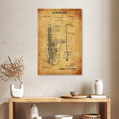 Brevet de saxophone sur toile