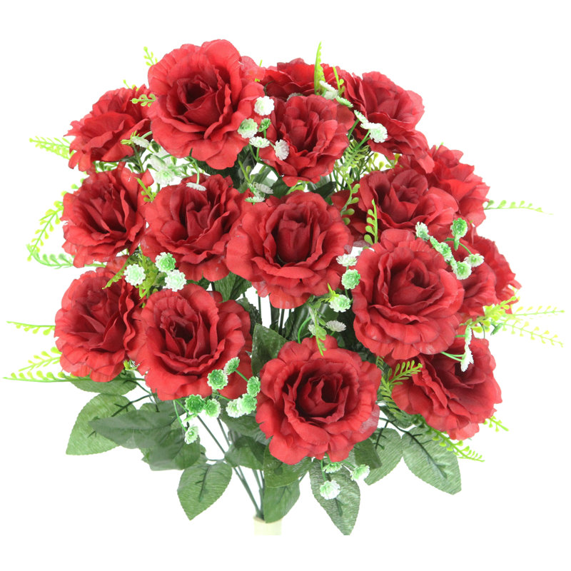 18 fleurs roses en pleine floraison, Rouge