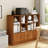 Bookshelf, Wood Bookcase With 3 Tier Shelves, 12 Cube Storage Organizer With Doors For Bedroom, Living Room, 47.8" W X 39.1" H-341605205