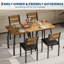 Space-Saving 3-Piece Dining Table Set for 2 – Modern Farmhouse Kitchen Furniture with Metal Frame and Wood Top – Perfect for Apartments, Breakfast Nooks, Small Dining Rooms