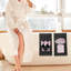 Ensemble de 2 serviettes de bain noires et roses pour salle de bain