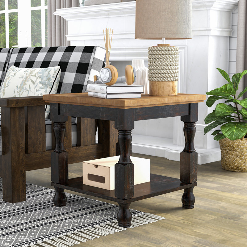 Table de bout avec rangement Obermeyer, Bois de chêne