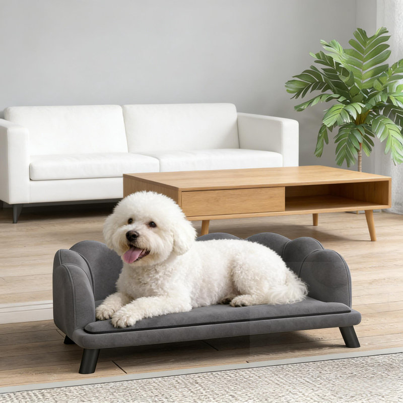 Lit pour animaux spacieux avec coussin amovible, Gray