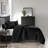 Pointehaven Black Velvet Oversized Channel Quilt Set, Full/Queen-117339462-117339463