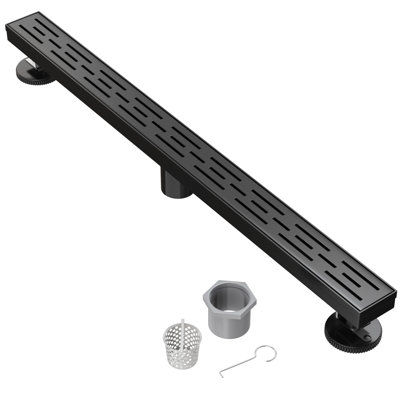 Drain de douche à grille 36 po avec crépine et crochet de levage 36 po - Drain en acier inoxydable moderne pour douches de salle de bain