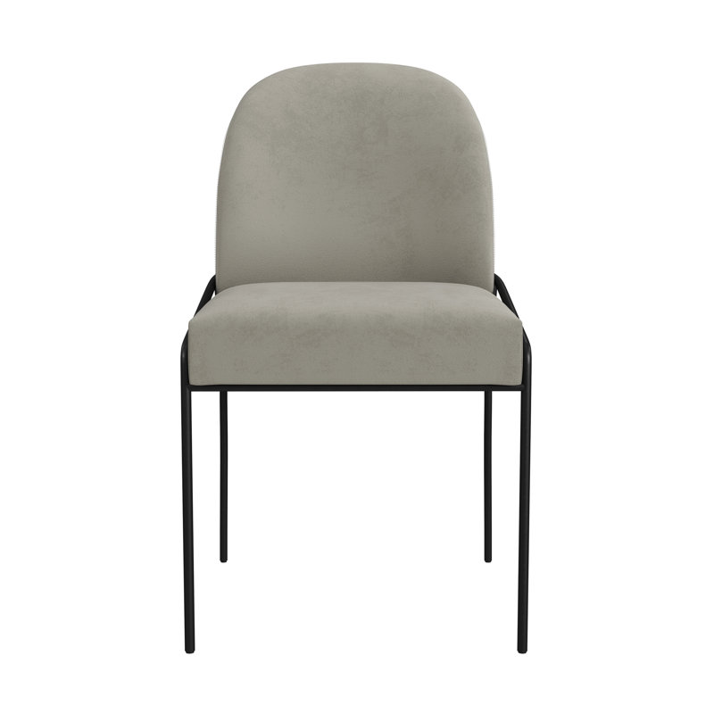 Chaise de salle à manger rembourrée Burhans, Fauve