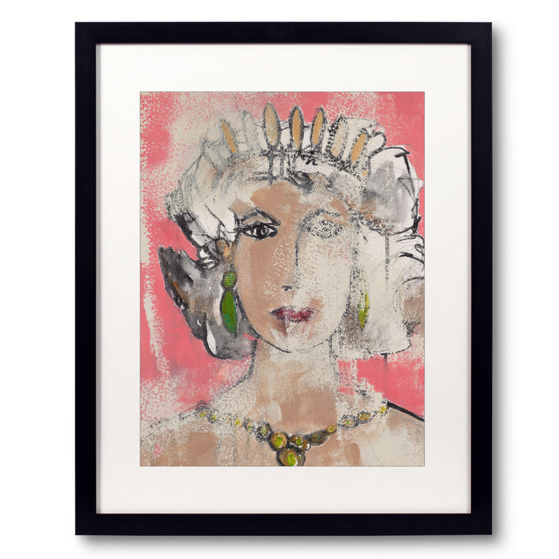 Queen With The Unspoken Promises Print by Jacquie Gouveia, Black Framed Paper, White, 20" H x 16" W