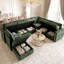 Canapé-lit modulaire 8 pièces avec siège de rangement, canapé modulaire en chenille de luxe avec pieds dorés et détails 8 pièces-1690089653-1689918518