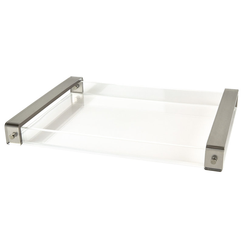 Plateau avec repose-pieds / table basse Artie Lucite, Argent
