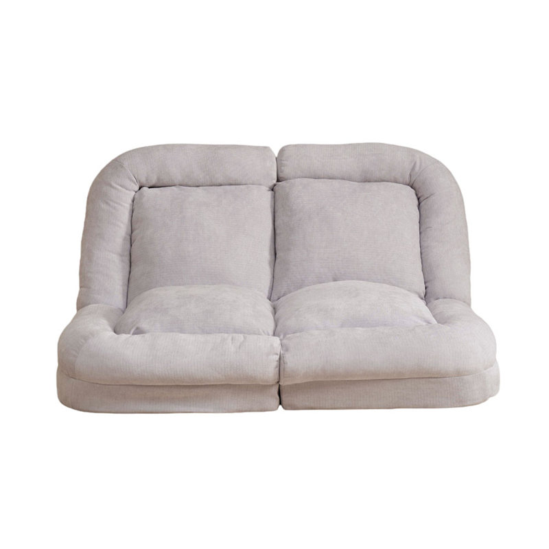 Le canapé-lit convertible simple escamotable, la partie gauche du produit complet., Tissu blanc