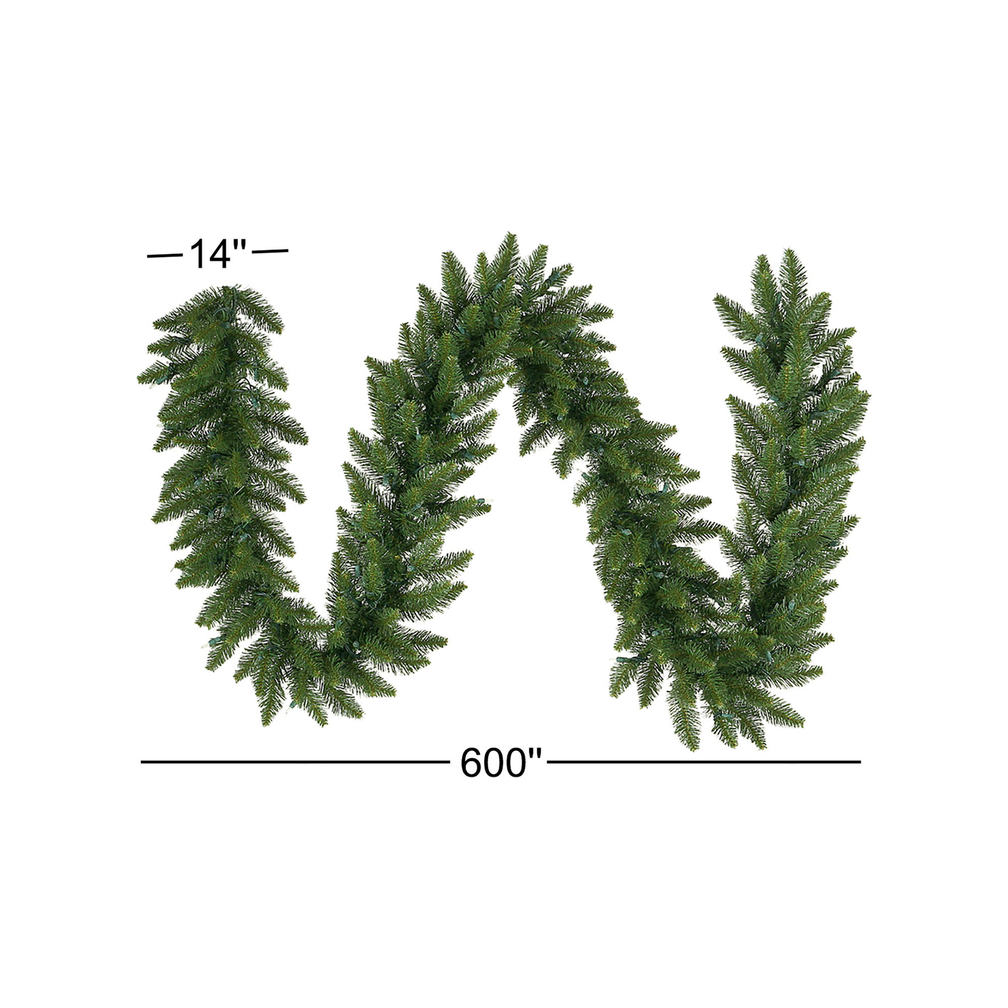 Peabody 600'' in. Faux Fir Garland