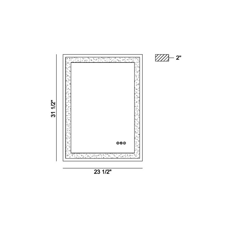 Miroir rectangulaire 32 po Silvana
