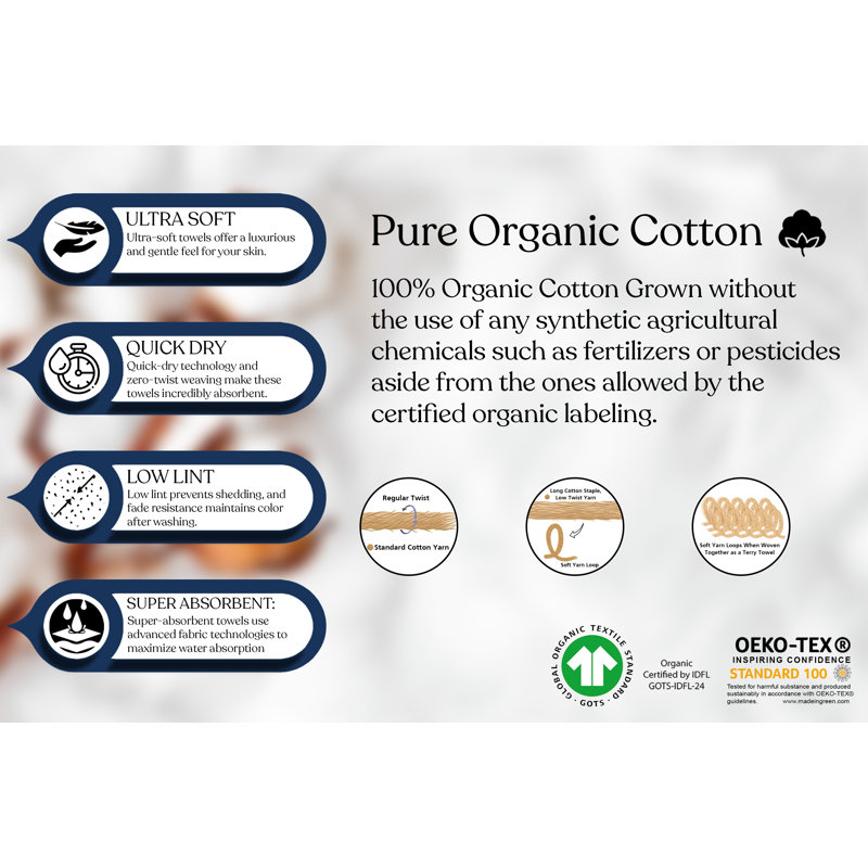 Drap 100% coton biologique Delara, Blanc, 34