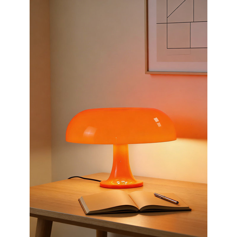 Lampe de table champignon moderne pour chambre à coucher, lampe de table de chevet esthétique Mid-Century avec ampoule blanche chaude remplaçable 2700K, prise électrique, décoration intérieure élégante