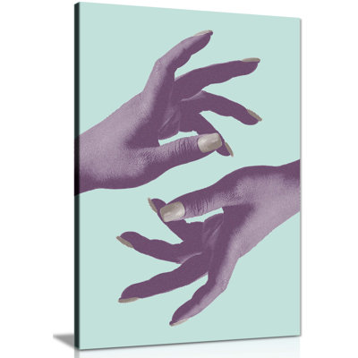 Panther Print Fine Art Prints Woman Reaching Hands in Teal Background Artistic Framed Canvas Prints, Pictures for Home Walls, Bedroom, Living Room & Bathroom Decor 1 Piece Wrapped Canvas Wall Art