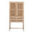 Woven Cane and Wood Cabinet with Doors and Drawers