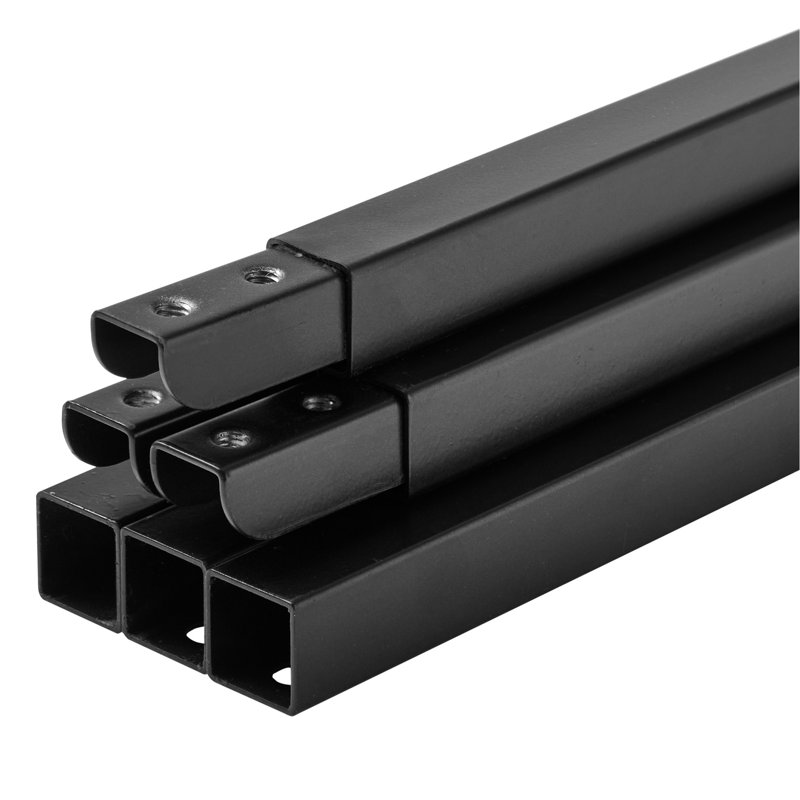 Support extérieur pour bois de chauffage, 4 pi de long, 1/4 de cordon de rangement, 400 lb maximum, thermolaqué pour support durable avec couvercle imperméable, support à bûches en métal, circulation d'air surélevée de 140 mm