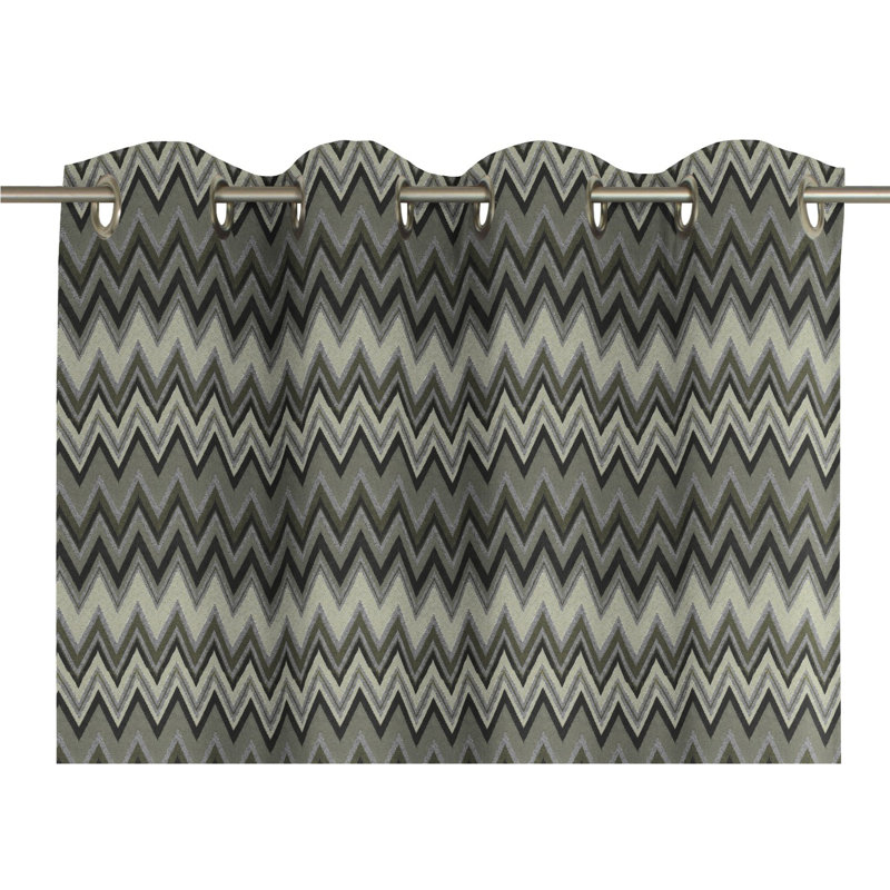 Kurtus Room Darkening Curtain Single Panel, 132cm Width x 175cm Drop, Dark green/Black/Grey