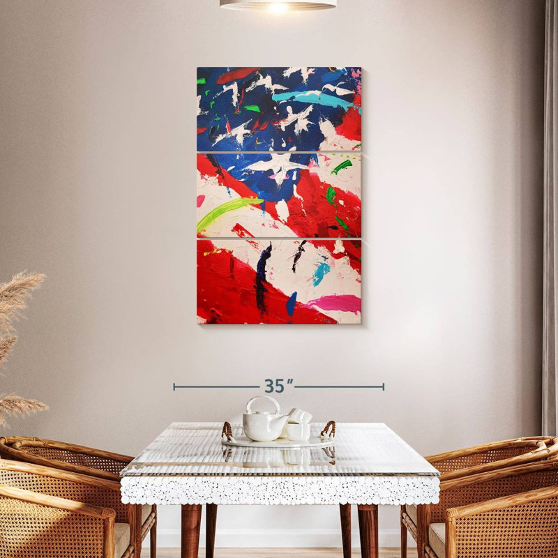 Borges Abstract American Flag, 45" H x 28" W