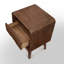Ensemble de 2 tables de chevet en bois massif MCM avec 1 tiroir et tablette ouverte MCM-433849937