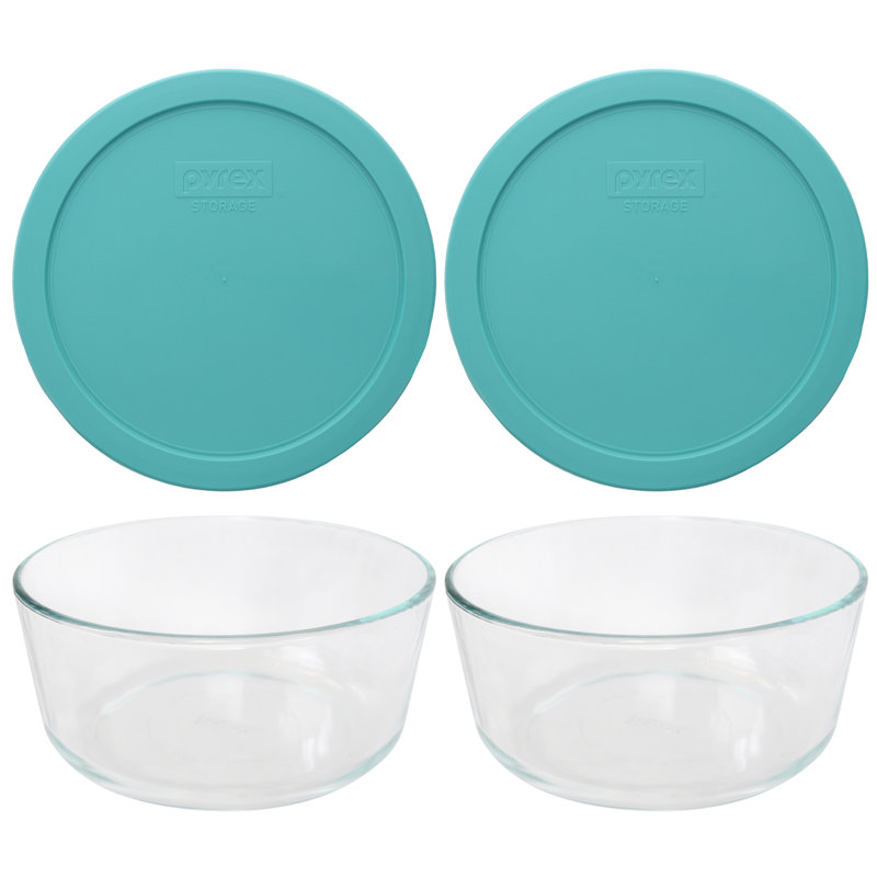 Pyrex (2) 7203 7-Cup Glass Bowls & (2) 7402-PC 6/7, Verre de mer
