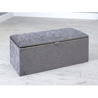 Aura 102cm Wide Rectangle Solid Colour Ottoman with Storage