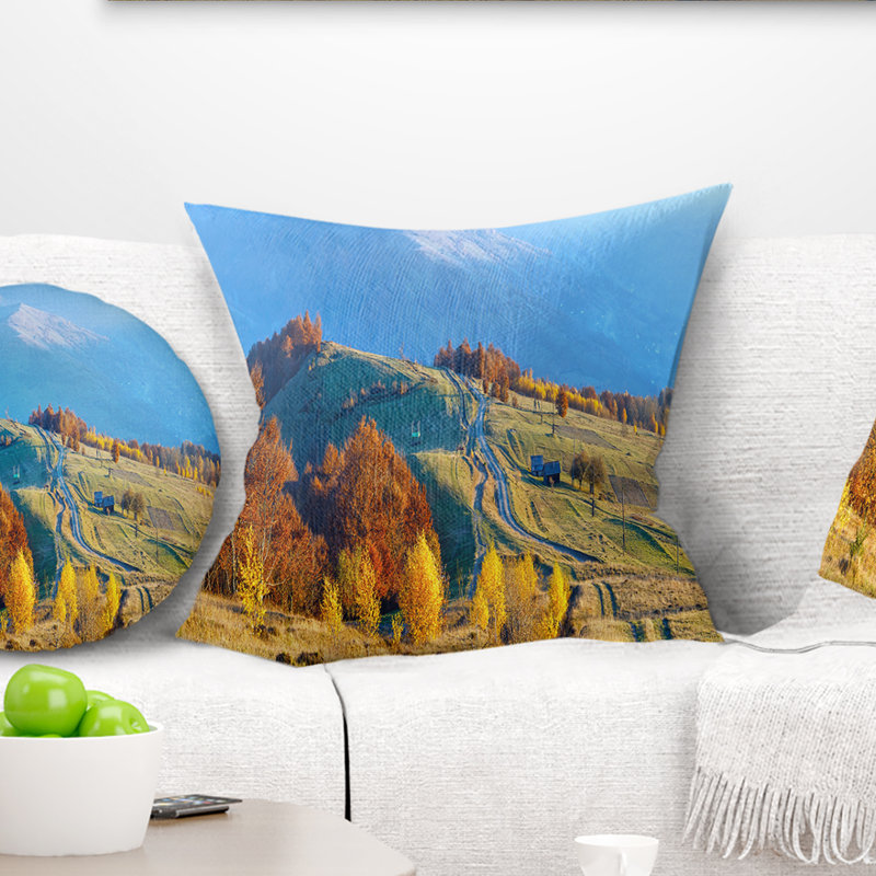 Housse de coussin carré avec insert campagne, 18 po x 18 po